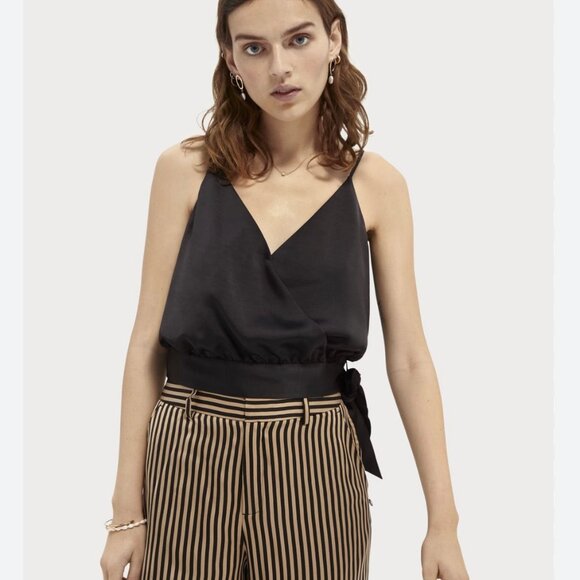 Scotch & Soda Tops - Scotch & Soda Back Silky Wrap Top Spaghetti Strap XS